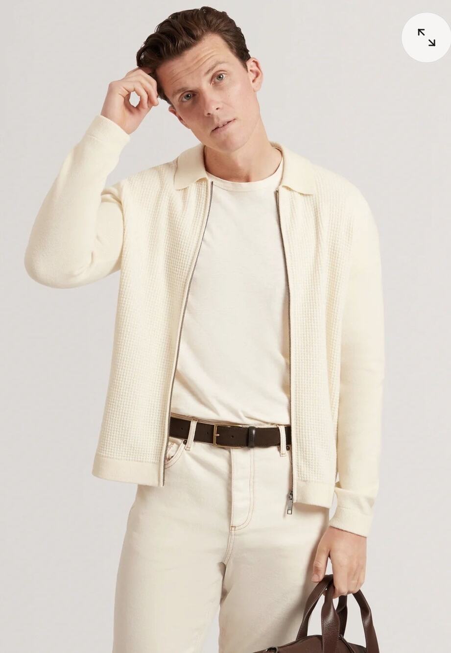 Ted Baker Mens Full Zip Collared Fenrys Sweater Small NWT
